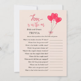 Kärlek är i Luft Heart TRIVIA Shower-spel Inbjudningar