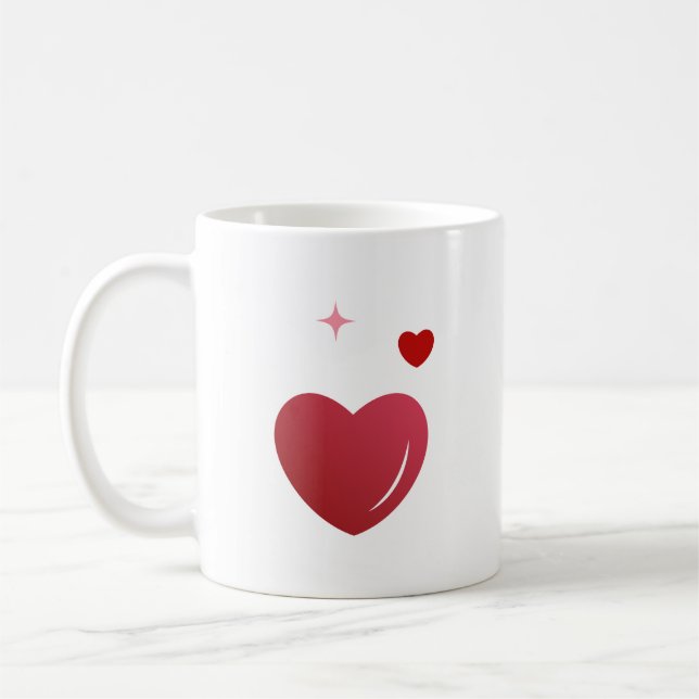 Kärlek är i Luft Heart (vit) Kaffemugg (Vänster)