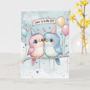 Kärlek är i luft och Love Bird Valentine Day Kort