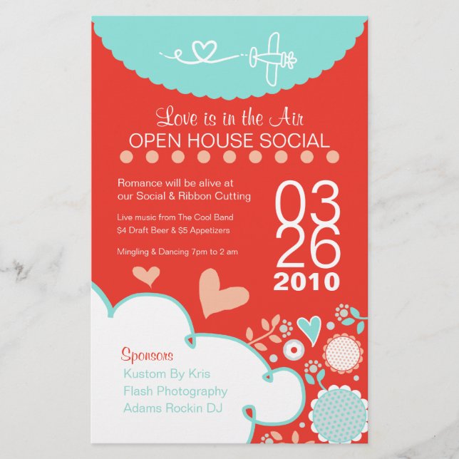 Kärlek är i Luft Open House Flyer (Framsidan)