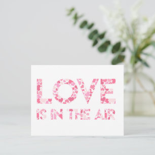 KÄRLEK ÄR I LUFT - Rosa Hearts Mönster-vykort Vykort