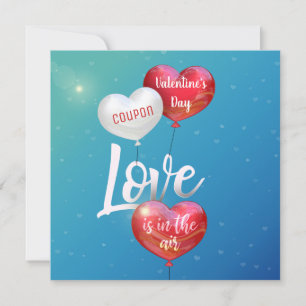 Kärlek är i Luft Valentine Balloons-kupongen Julkort