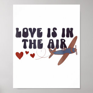 Kärlek är i luften Alla hjärtans dags flygplan Poster