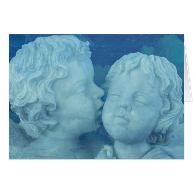 Kärlek är i luften, att kyssa för hälsningskort (Framsidan Horizontal)