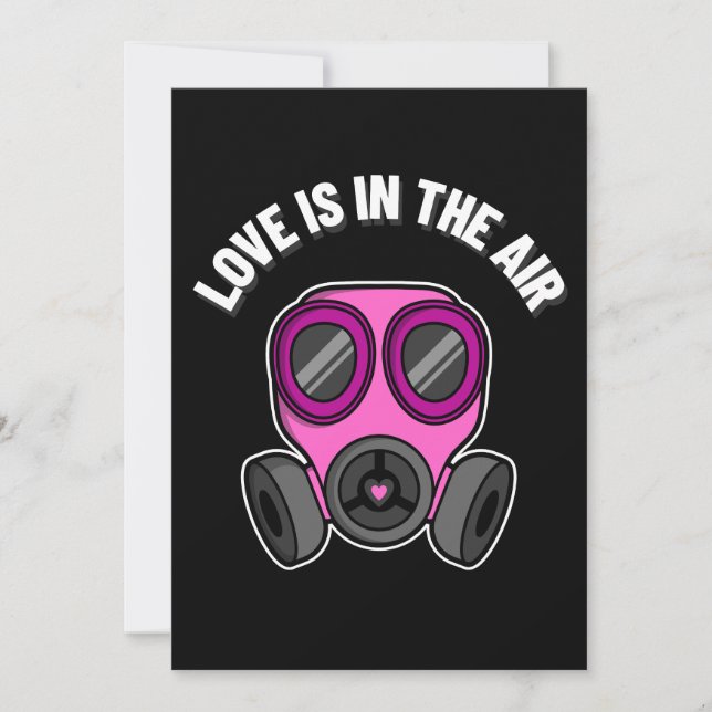Kärlek är i luften Gas Mask Card Julkort (Framsida)
