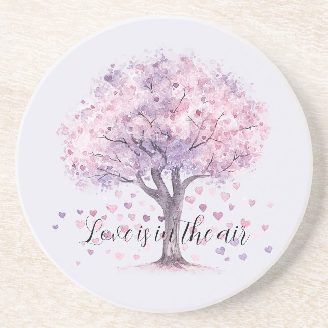 Kärlek är i luften Purple Hearts Tree Underlägg (Framsidan)