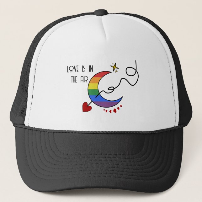 Kärlek är i luften regnbåge HBTQ-flagg hatt Keps (Framsida)