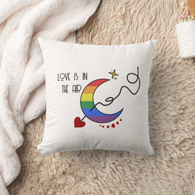 Kärlek är i luften regnbåge HBTQ-flagg Kudde (Filt)