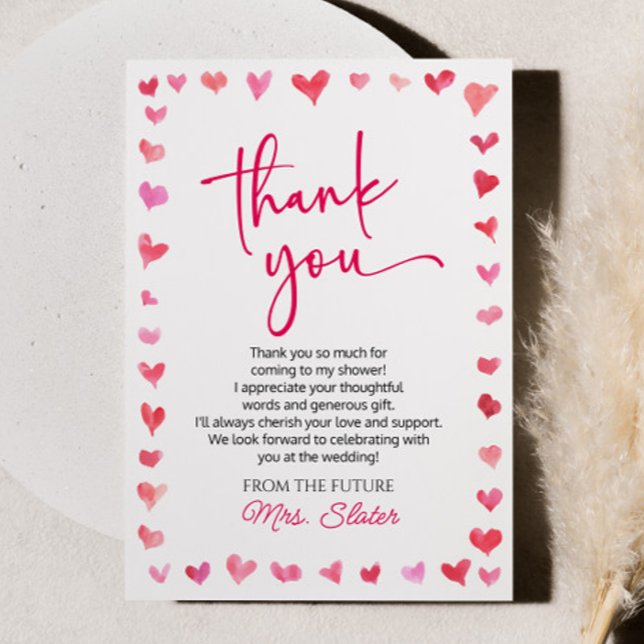 Kärlek är i luften röda rosa hjärtan bröllop tack kort (Skapare uppladdad)