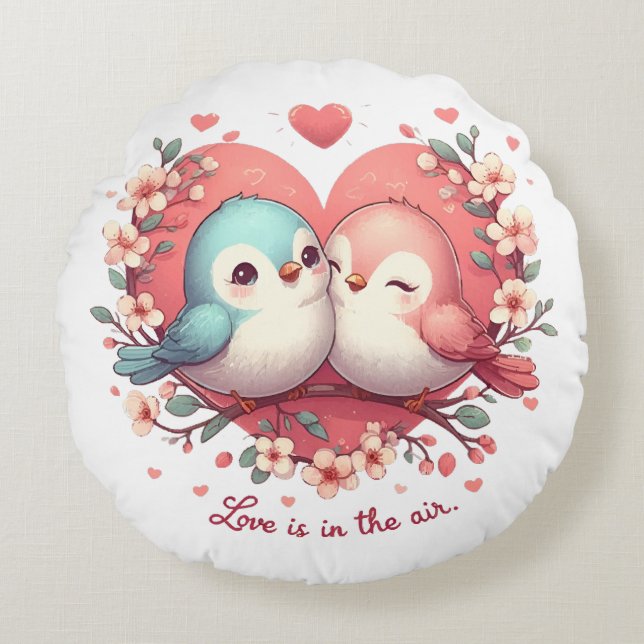 Kärlek är i luften rund kudde (Framsidan)