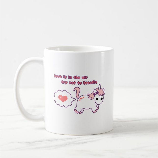 Kärlek är i luftvalentinen kaffemugg (Vänster)