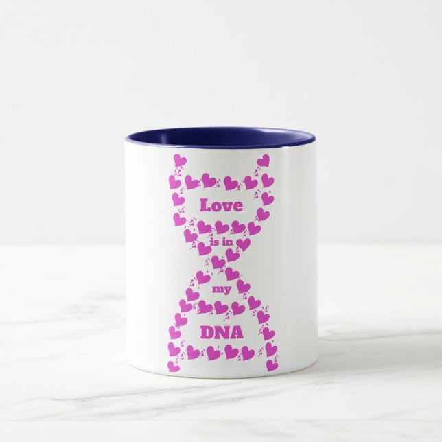 Kärlek Är I Min DNA Mugg - Anpassad Keramisk Kaffe (Center)