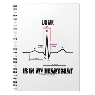Kärlek är i min Electrocardiogram för hjärtsla Anteckningsbok