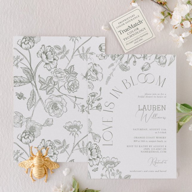 Kärlek är i Möhippan Blommigt för Grönt av bloomgå Inbjudningar (Skapare uppladdad)