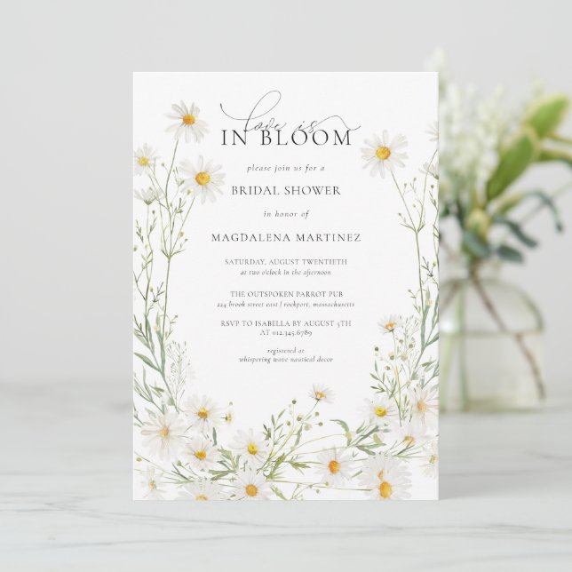 Kärlek är i Möhippan Bloom Boho Daisy Inbjudningar (Stående Fram)