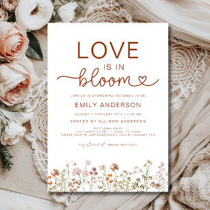 Kärlek är i Möhippan Bloom Boho Wildblomma Inbjudningar