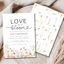 Kärlek är i Möhippan Bloom Garden Wildblomma Inbjudningar
