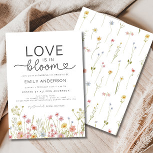 Kärlek är i Möhippan Bloom Garden Wildblomma Inbjudningar