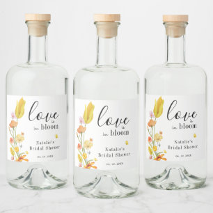 Kärlek är i Möhippan Bloom Vår Wildblomma Spritflaskor Etikett
