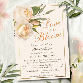 Kärlek är i Möhippan Bloom Vit ros Cream Inbjudningar