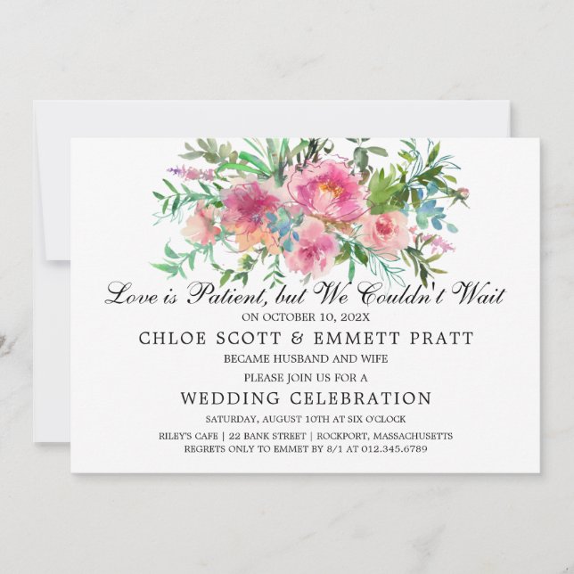 Kärlek är inbjudan till Bröllop-anmälan till patie (Framsida)