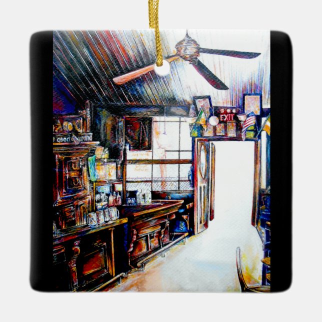 Kärlek är ingen mur, det är en bro julgransprydnad keramik (Framsida)