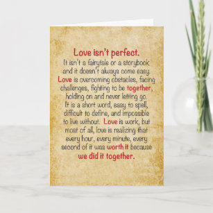 Kärlek är inte Perfekt för årskort Kort