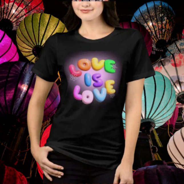 Kärlek Är Kärlek 3D Regnbågsstolthet T-shirt (Skapare uppladdad)