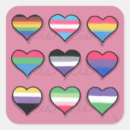 Kärlek är Kärlek är Kärlek - Sticker Fyrkantigt Klistermärke
