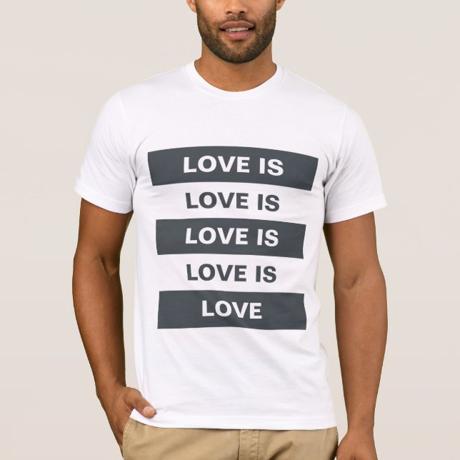 Kärlek är Kärlek Black White T Shirt (Framsida)