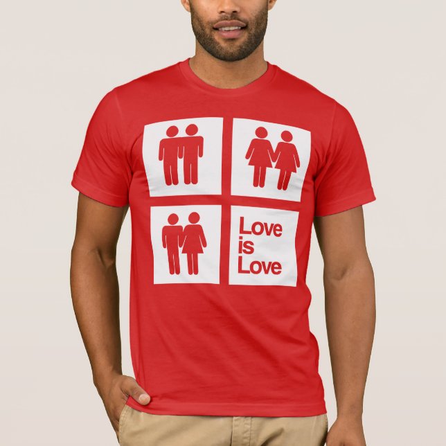 Kärlek är Kärlek Block T Shirt (Framsida)