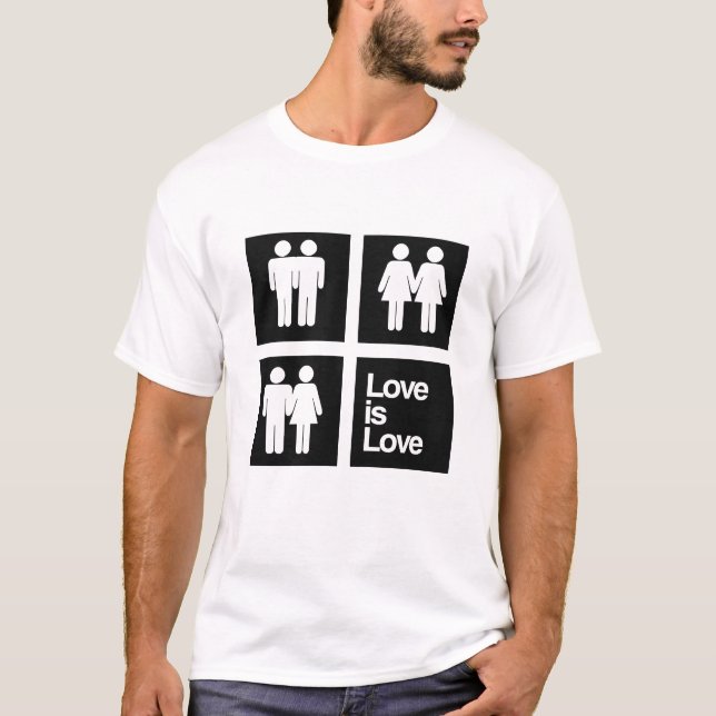 Kärlek är Kärlek Block T Shirt (Framsida)