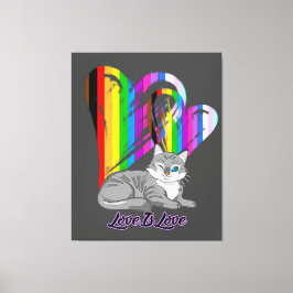 Kärlek är Kärlek Cat - HBT TQ+ Pet Owner Canvastryck