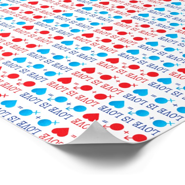 KÄRLEK är KÄRLEK citat i rött och blått Poster (Hörn)