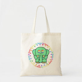 Kärlek är kärlek Cute Elephant LGBTQ Pride Tote Ba Tygkasse