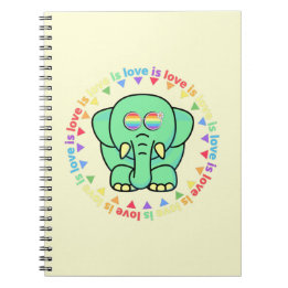 Kärlek är kärlek Cute Elephant LGBTQ-Pridet Anteckningsbok