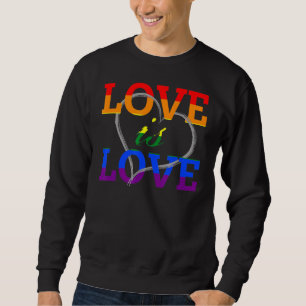 Kärlek är Kärlek Cute Heart Gay pride Giftermål LG Lång Ärmad Tröja