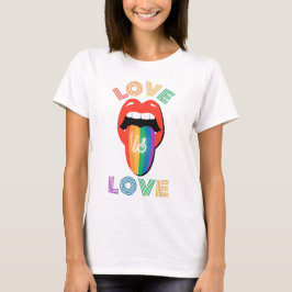 Kärlek är kärlek Cute Läppar LGBTQ Pridet månad T Shirt