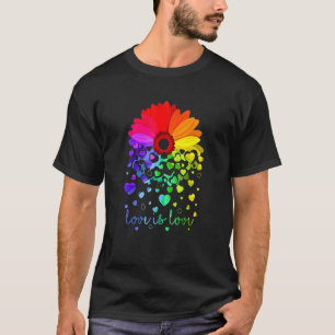 Kärlek är kärlek Daisy HBT-Pridet för regnbåge (HB T Shirt