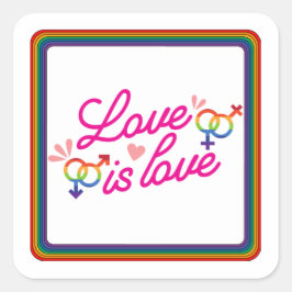 "Kärlek är Kärlek" Fyrkantig fästruta Fyrkantigt Klistermärke