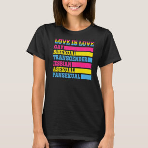 Kärlek är Kärlek Gay Bisexual Transgender Asexuell T Shirt