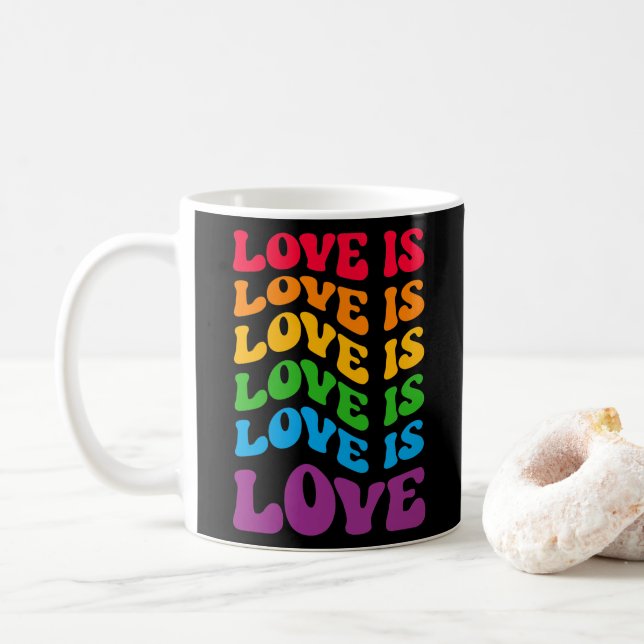 Kärlek är Kärlek Gay HBT Kaffemugg (Med munk)