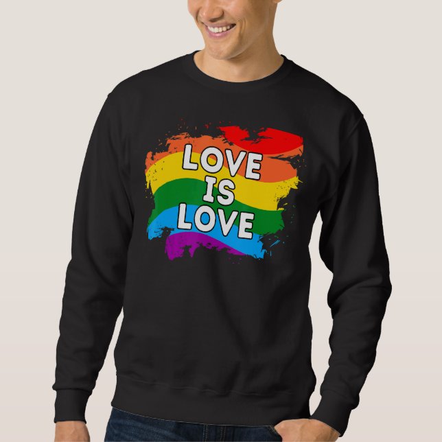 Kärlek är Kärlek Gay Lesbisk Lgbt Lgbtq Lgbtqia Ra Lång Ärmad Tröja (Framsida)