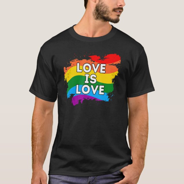 Kärlek är Kärlek Gay Lesbisk Lgbt Lgbtq Lgbtqia Ra T Shirt (Framsida)