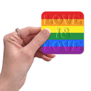 Kärlek är Kärlek Gay pride Fyrkantigt Klistermärke