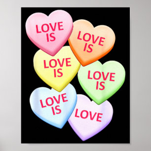 Kärlek är kärlek Gay Pride Godis Hjärtan Alla hjär Poster