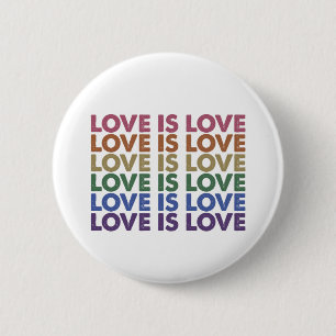 Kärlek är kärlek gay pride HBTQ Rainbow HBTQ Knapp