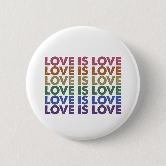 Kärlek är kärlek gay pride HBTQ Rainbow HBTQ Knapp (Framsida)