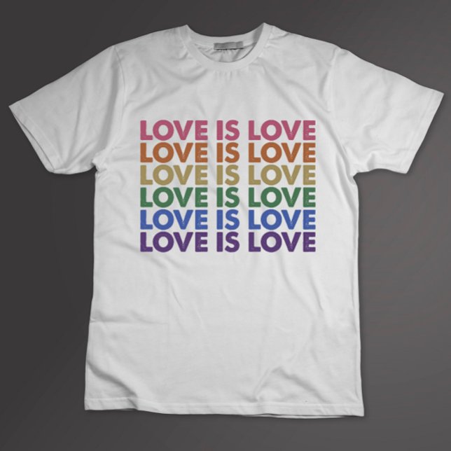 Kärlek är kärlek gay pride HBTQ stöttar regnbåge H T Shirt (Skapare uppladdad)