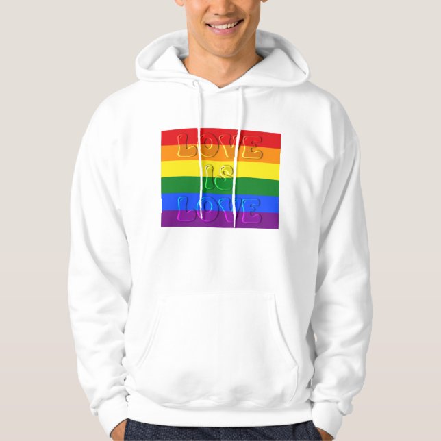 Kärlek är Kärlek Gay pride Hoodie (Framsida)